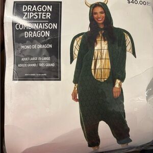 Women’s Adult Dragon Zipster Costume L/XL Party City Amscan